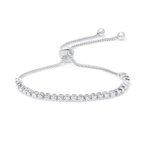 Diamond Bolo Bracelet White Gold -TGB-1012045W Graziela