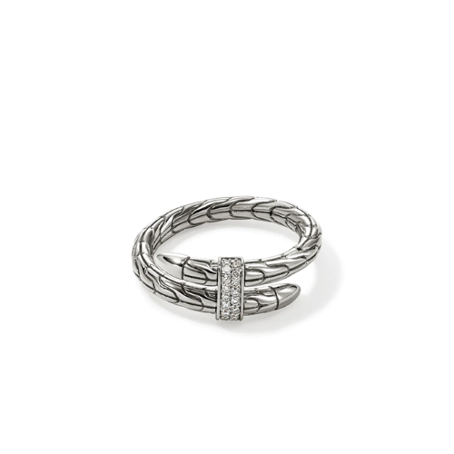 Sterling Silver Spear Ring with Pave Diamonds - RBP986802DI