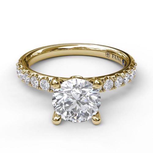 Classic Pave Round Cut Engagement Ring S3846 Yellow Gold