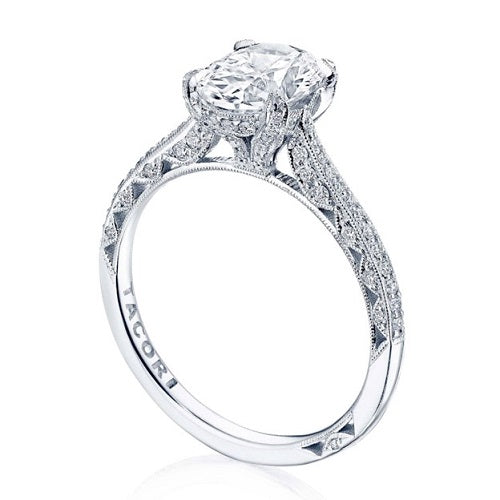 Classic Crescent Oval Solitaire Engagement Ring 2680 OV 7.5X5.5 W
