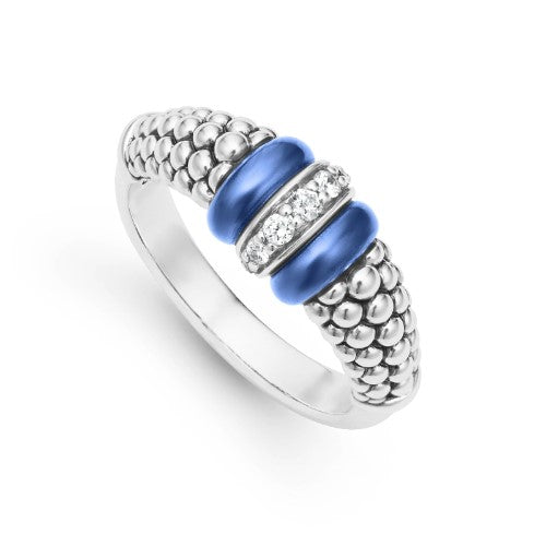 Blue Caviar Ceramic and Diamond Caviar Ring -80732-CL7 LAGOS