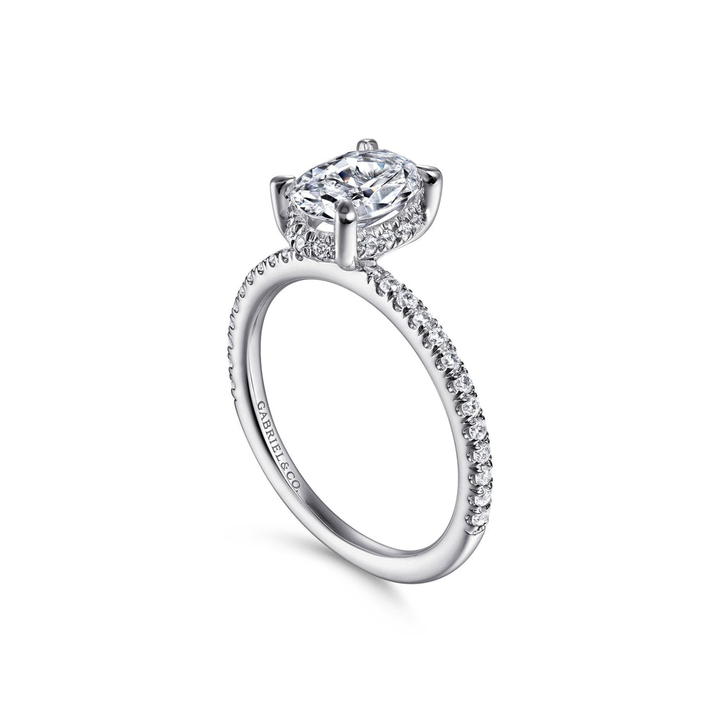 Classic Style Oval Solitaire Engagement Ring ER14719O4W44JJ