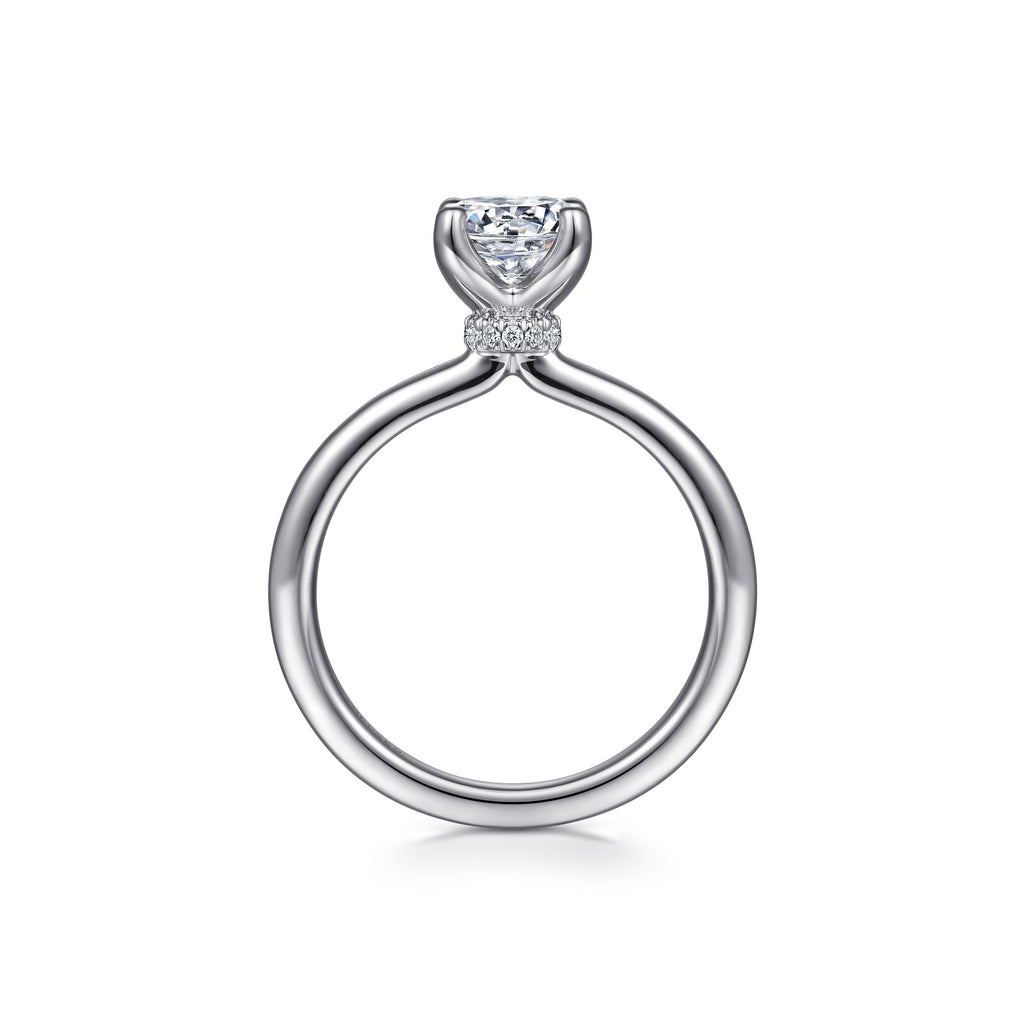 Classic Solitaire Engagement Ring with Diamond Collar -ER15802R4W44JJ