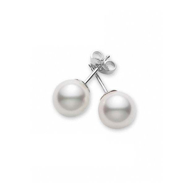 7-7.5mm Pearl Stud Earrings in White Gold (AA) PES703W MIKIMOTO