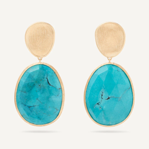 Lunaria Color Double Drop Turquoise Earrings - OB1404 TUM01 Y