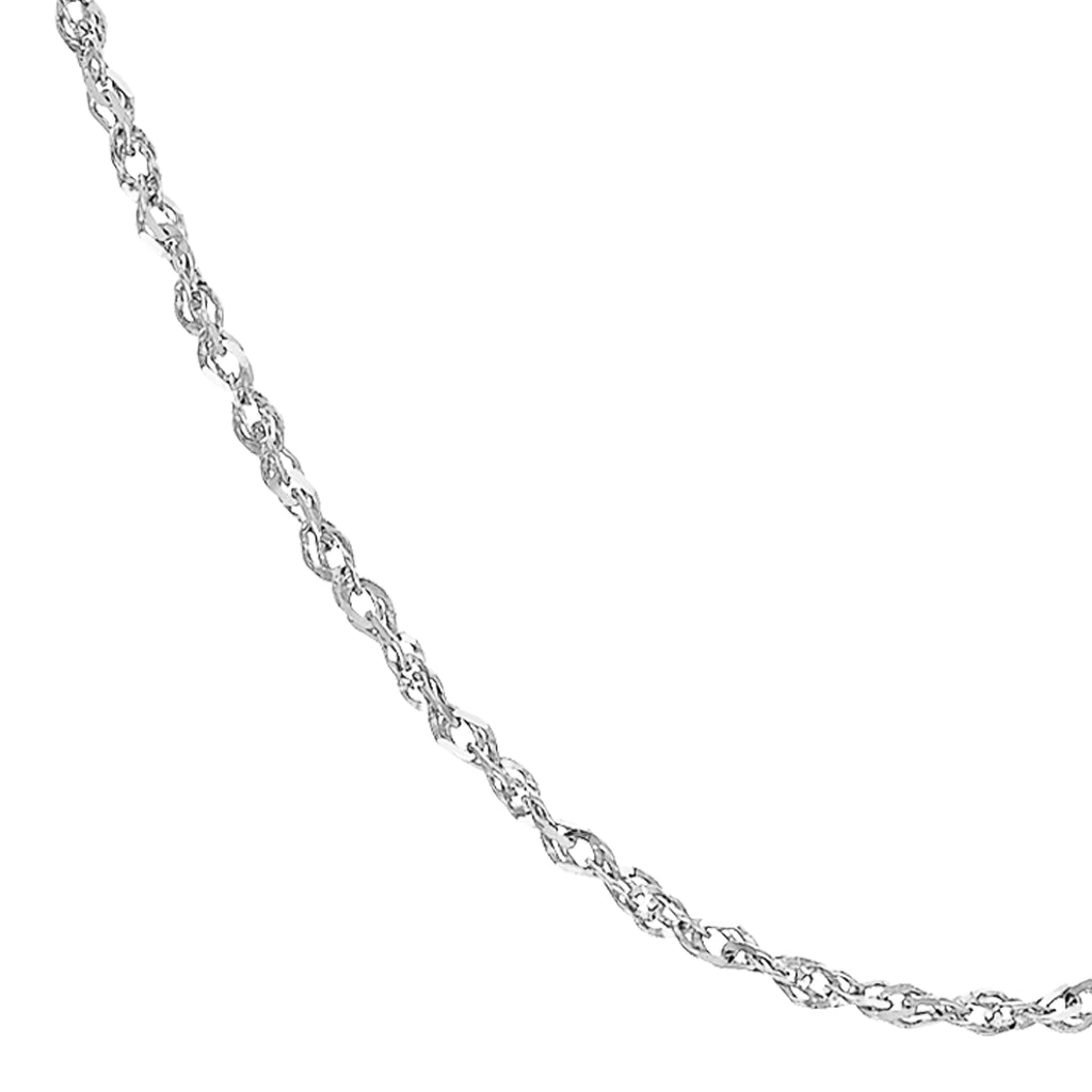 14k White Gold Core Diamond Cut Singapore Chain -263.020W.16