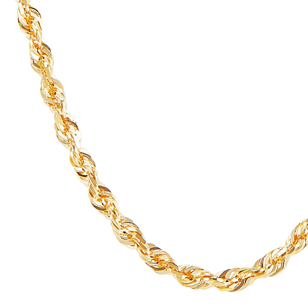 14k Yellow Gold Core Glitter Rope Chain -012DGLL-18