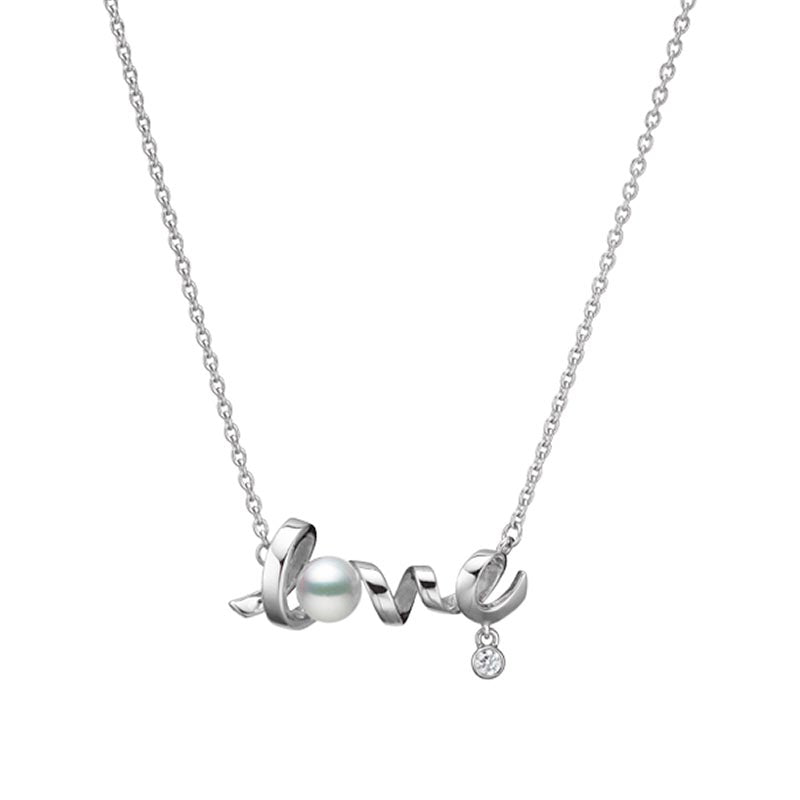 'Cherish Love' Akoya Cultured Pearl Pendant Necklace MPQ10139ADXW MIKIMOTO