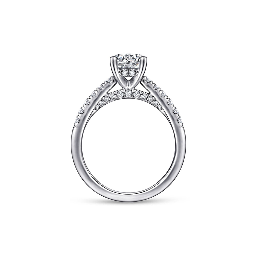 14K White Gold Round Diamond Engagement Ring -ER14399R4W44JJ
