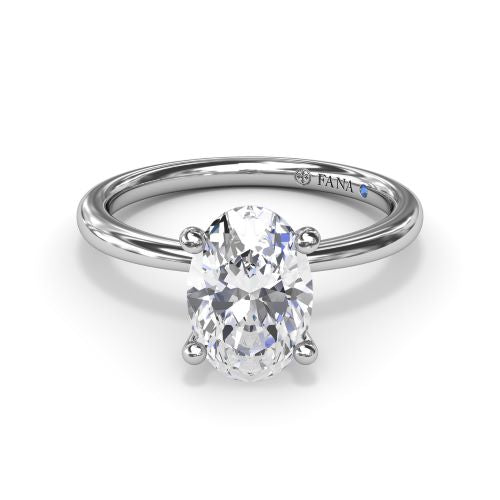 Oval Solitaire w/ Collar Engagement Ring S4195