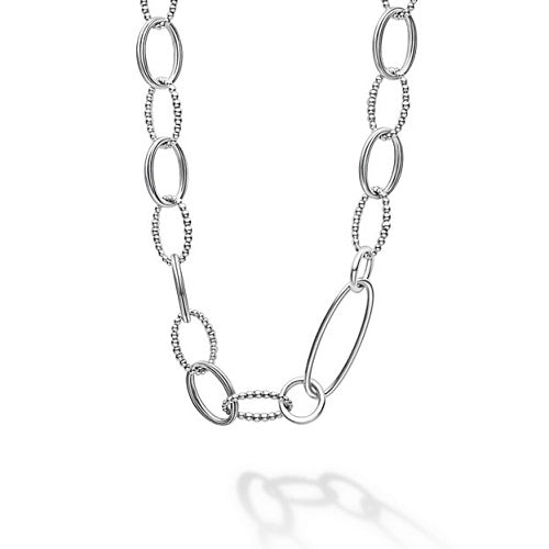 Signature Caviar Oval Link Necklace -04-80765-34