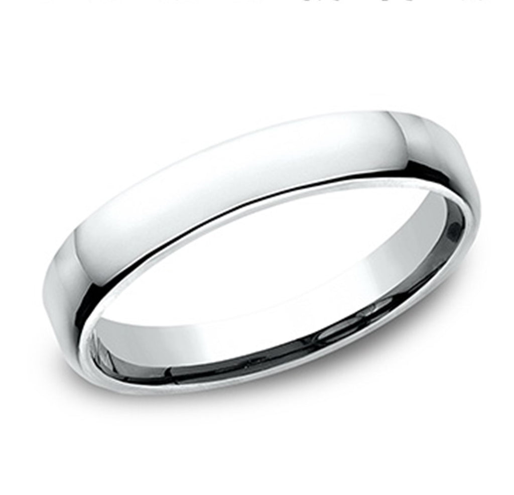 White Euro Comfort Fit Wedding Band 3.5mm -EUCF13514KW08