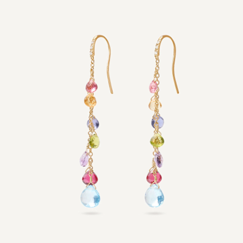 Paradise Gold Multicolored Gemstone Earrings -OB1744-AB_MIX01T_Y_02