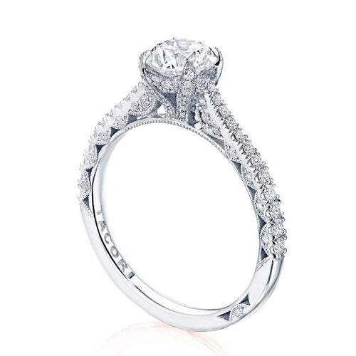 Petite Crescent Round Solitaire Engagement Ring HT 2578 RD 7 W