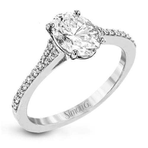 Diamond Split Shank Oval Diamond Engagement Ring LR2507-OV