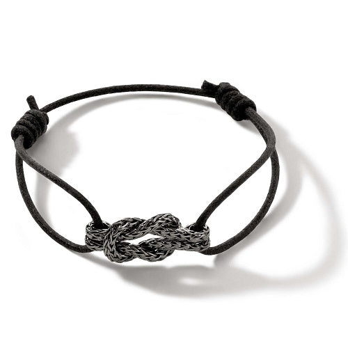 Black Love Knot Adjustable Bracelet BU901061BRDBLXM-L John Hardy