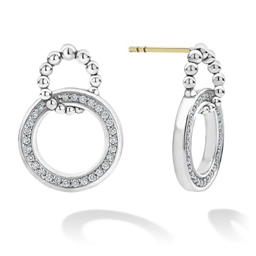 Caviar Spark Double Circle Diamond Caviar Earrings -81912-DD