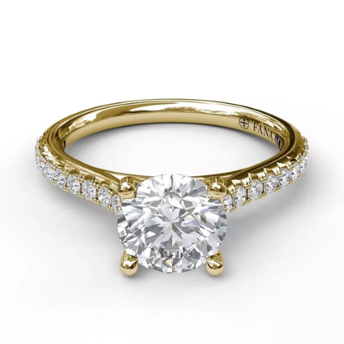 Delicate Classic Engagement Ring w/ Side Details S3818