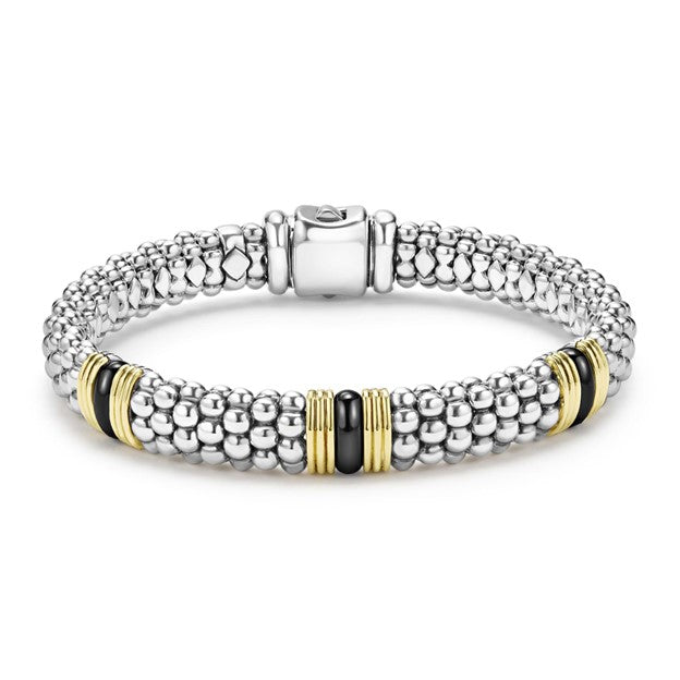 Black Caviar Two-Tone Black Ceramic Station Bracelet - 05-81354-CB7