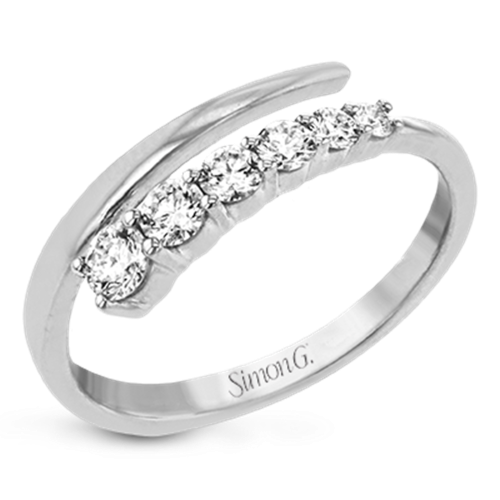 18k White Gold Harmonie Diamond Bypass Ring - LR2499