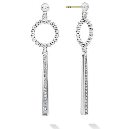 Caviar Spark Beaded Circle Diamond Drop Earrings -81914-DD LAGOS