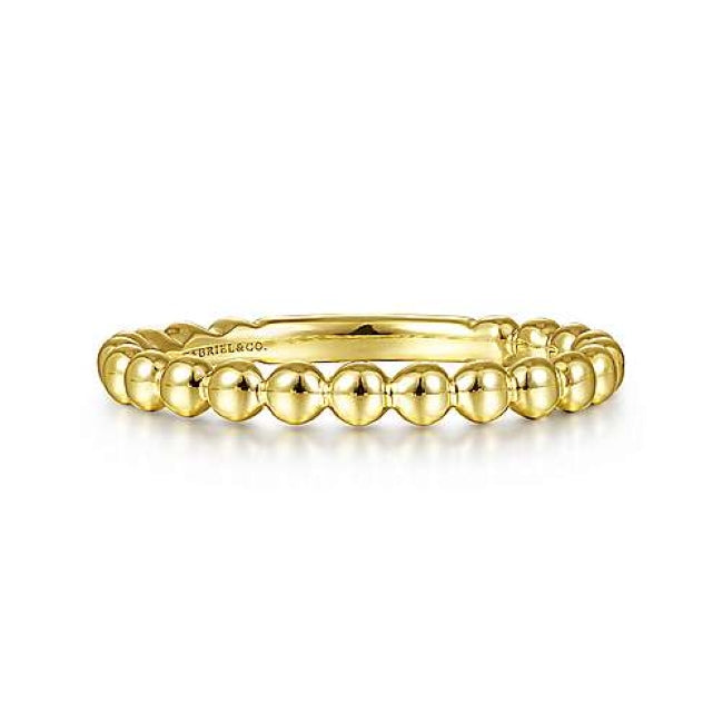 14k Yellow Gold Beaded Stackable Ring -LR4871Y4JJJ