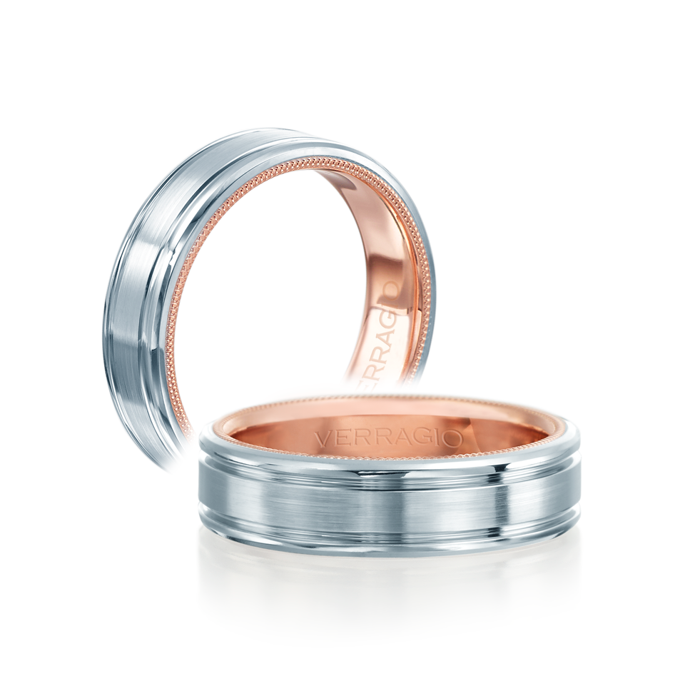 Contemporary 6 mm Horizontal Grooved Wedding Band -VW-6028