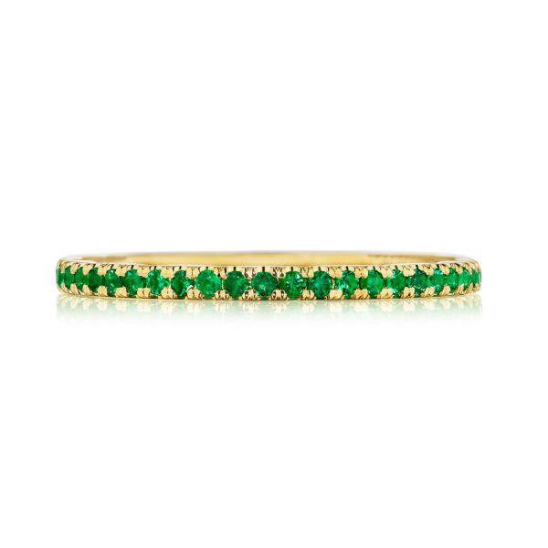 'Sculpted Crescent' Wedding Band with Emeralds-2667 1.5 B 3/4 EM Y Tacori