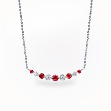 Smile Necklace with Ruby and Diamond - P0404