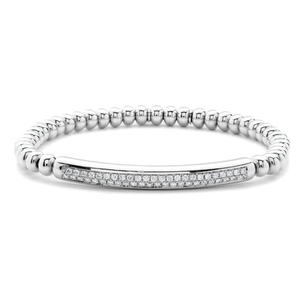 Tresore 18K White Diamond Bar Stretch Bracelet - 20372