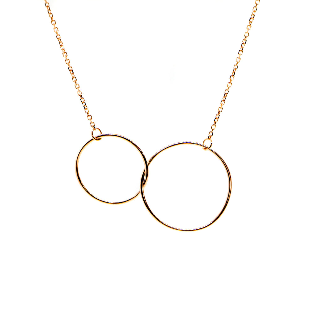 Rose Gold Interlocking Circles Necklace -ICNR