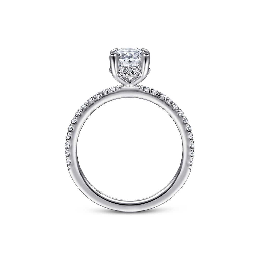 Classic Style Oval Solitaire Engagement Ring ER14719O4W44JJ