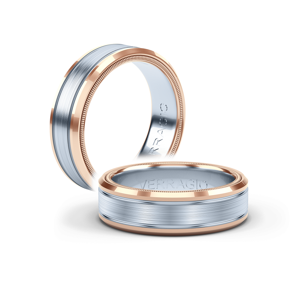 Contemporary Two Tone Wide Inlay Wedding Band -VW-7010-RWR