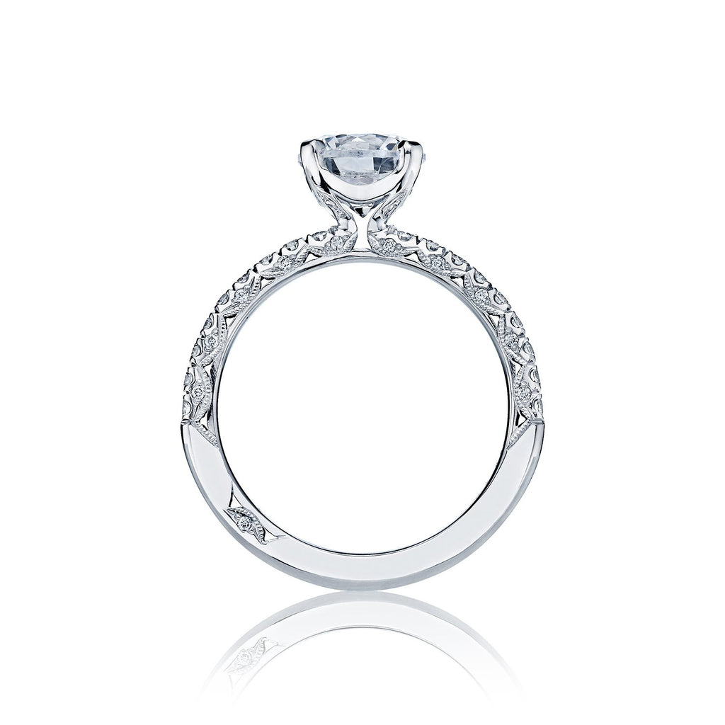 'Petite Crescent' 6.5mm Round Engagement Ring - 2545 RD 6.5 W