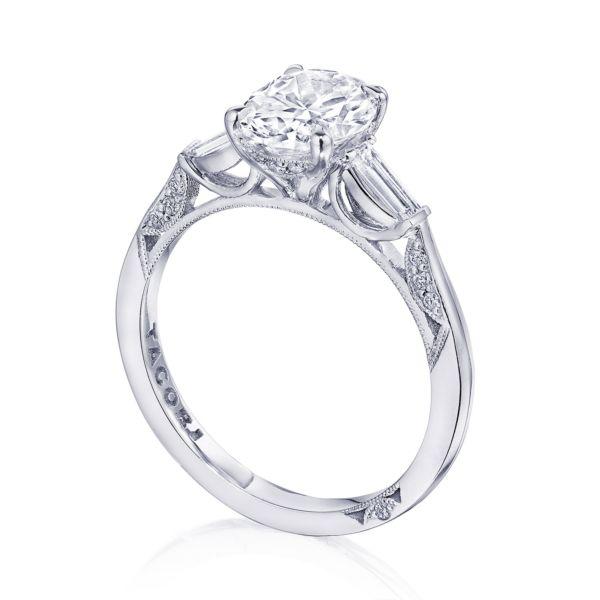 'Simply Tacori' Oval Semi-mount Engagement Ring with Baguettes -2669 OV 8X6 W Tacori