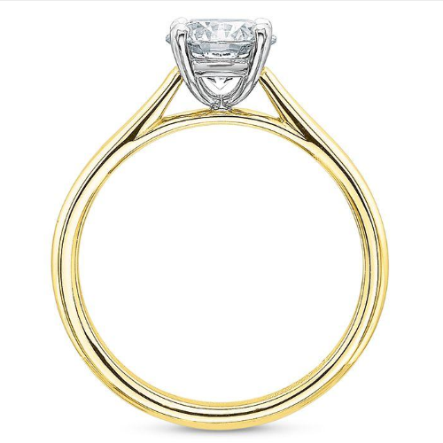 New Aire 2002 Two Tone Yellow Gold Solitaire Engagement Ring