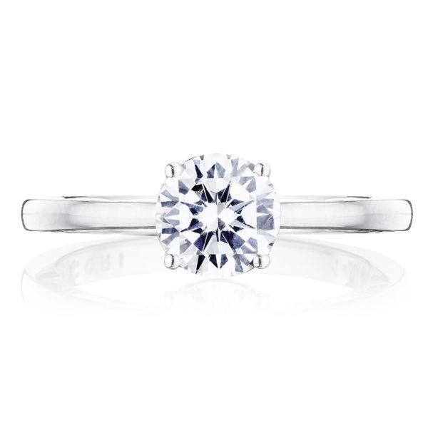 'Coastal Crescent' White Round Solitaire Engagement Ring -P100 RD 6 FW