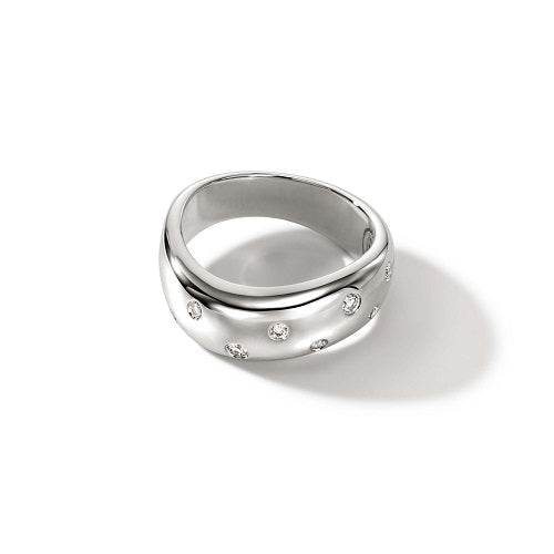 Surf Silver Scattered Diamond Band Ring RBP9011192DI John Hardy