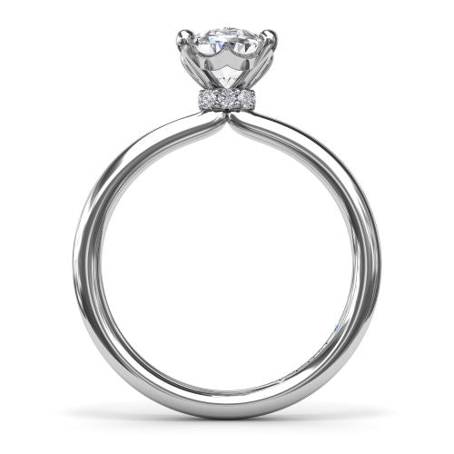 Oval Solitaire w/ Collar Engagement Ring S4195