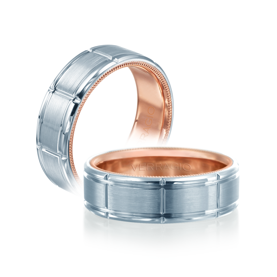 Contemporary Fine Bidirectional Grooved Wedding Band -VW-7011