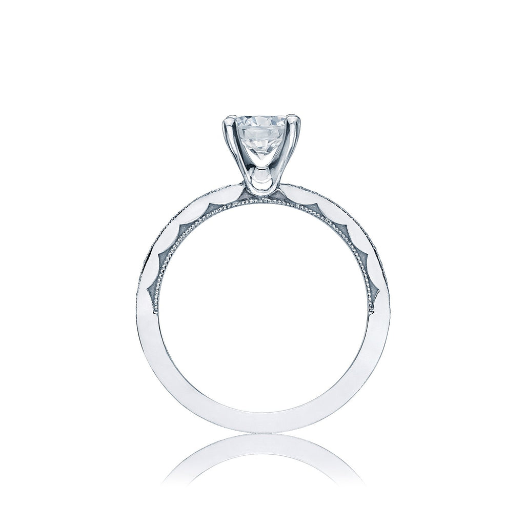 'Sculpted Crescent' Round Engagement Ring-41-1.5 RD 6 W