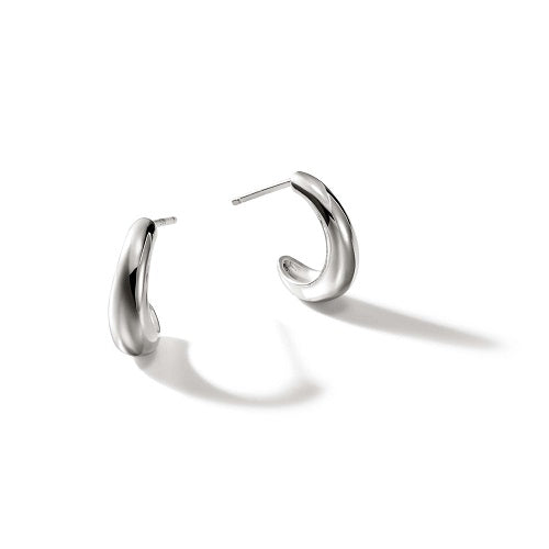 Surf Small Silver J Hoop Earrings -EB901123