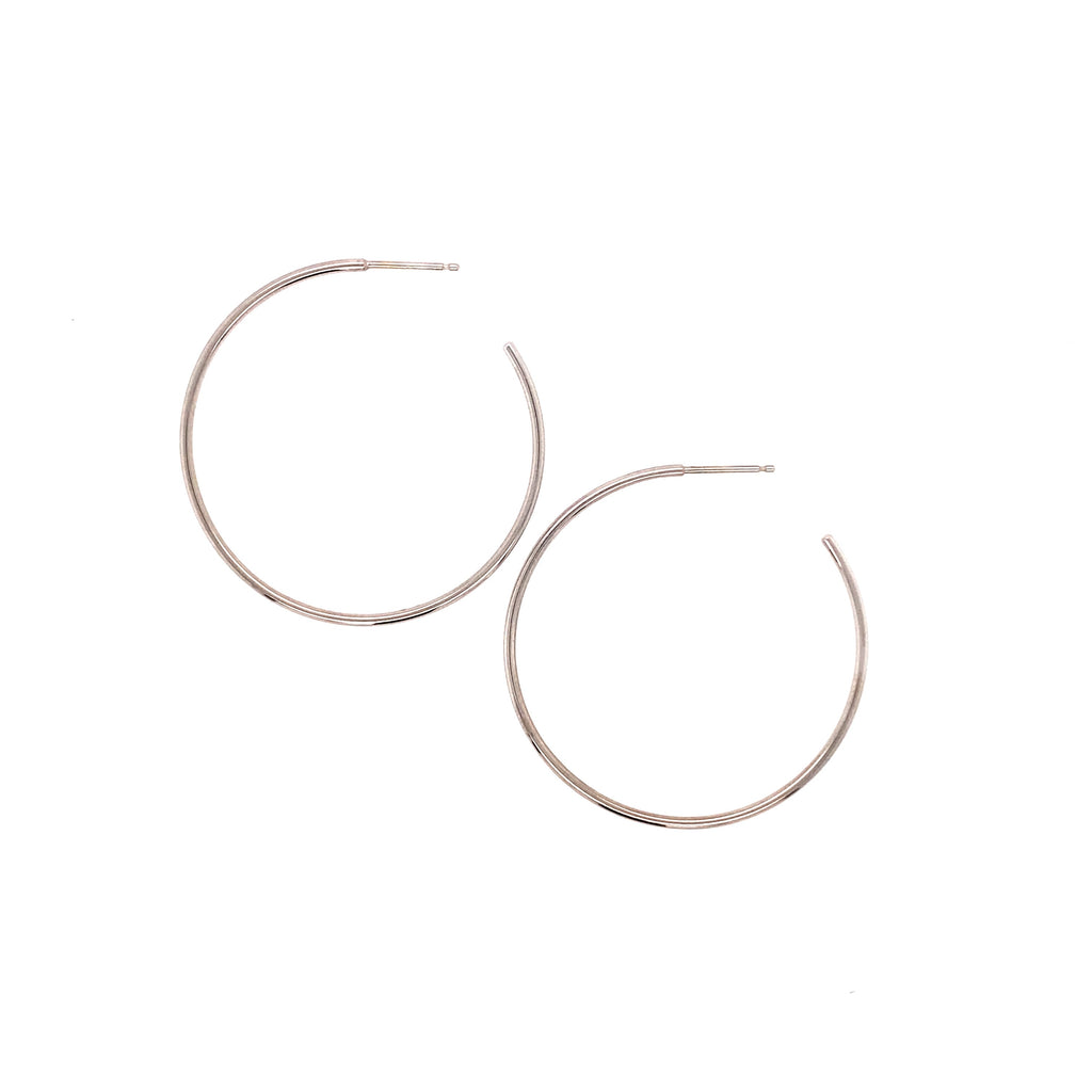 White Gold Large Heirloom Hoop Earrings - LHHEW Brent Miller Gold