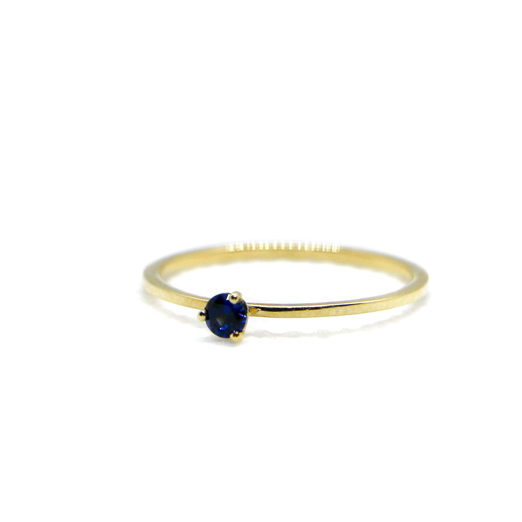 Sapphire Yellow Gold Birthstone Ring -SRY