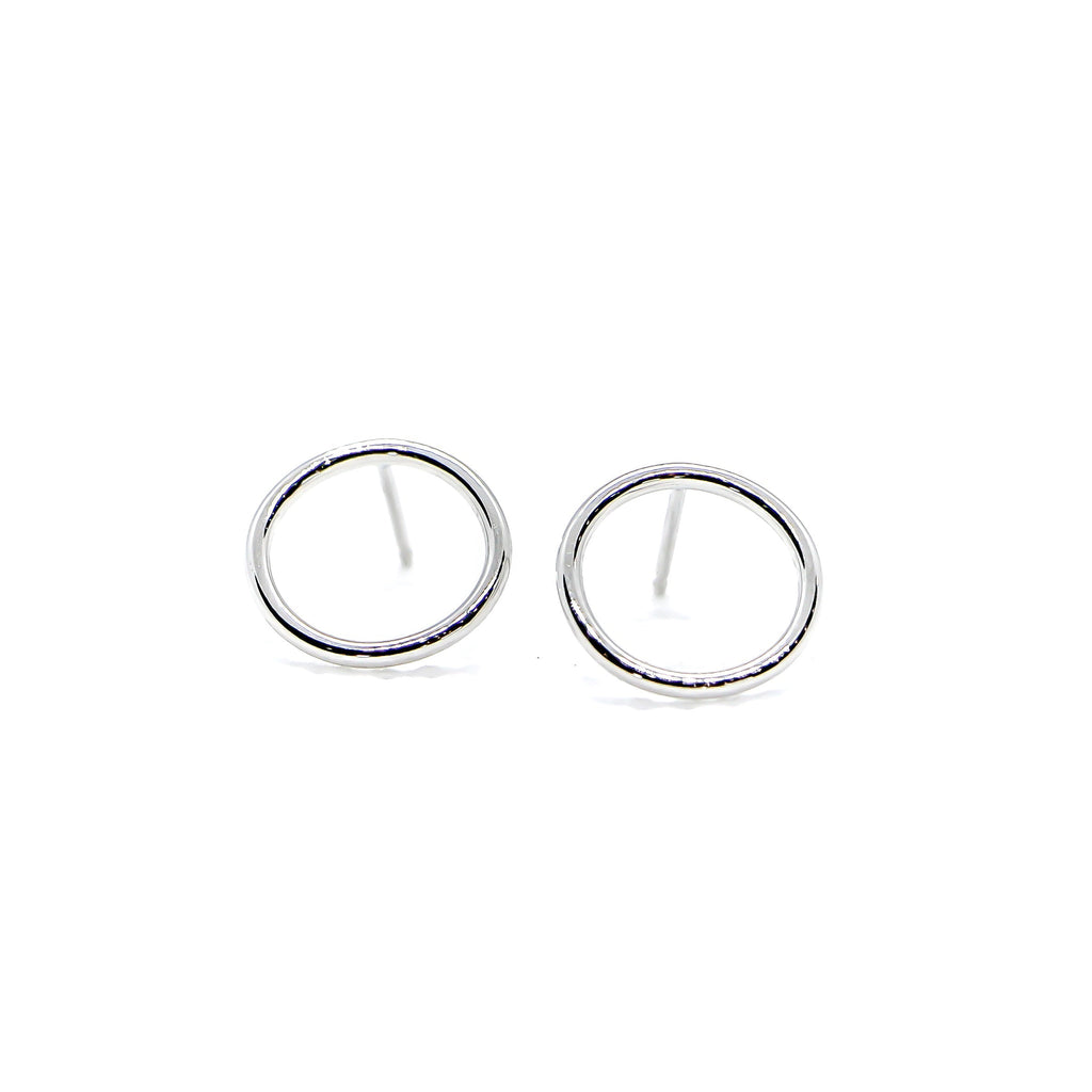 White Circle Stud Earrings - CSE Brent Miller