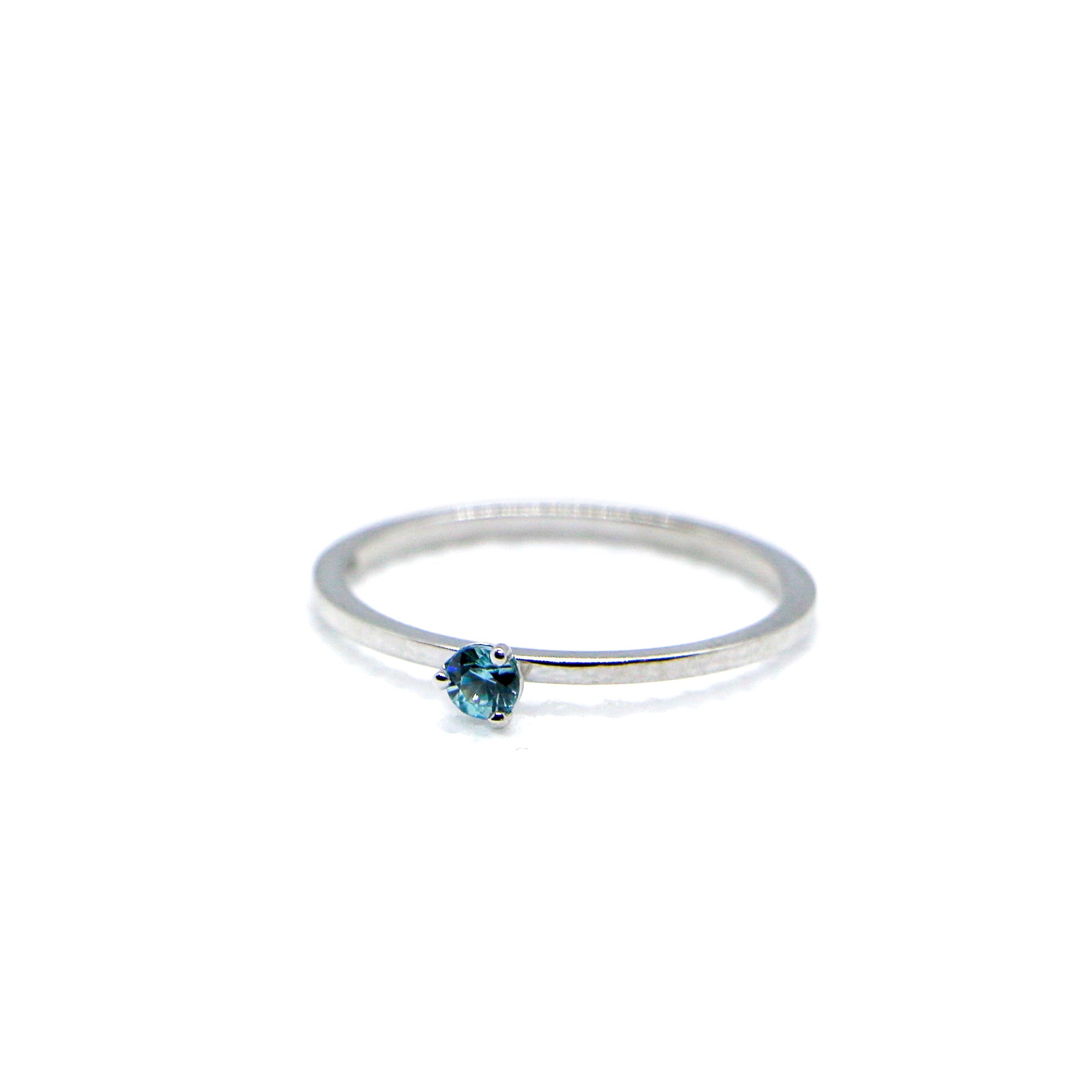 Aquamarine White Gold Birthstone Ring -SRW