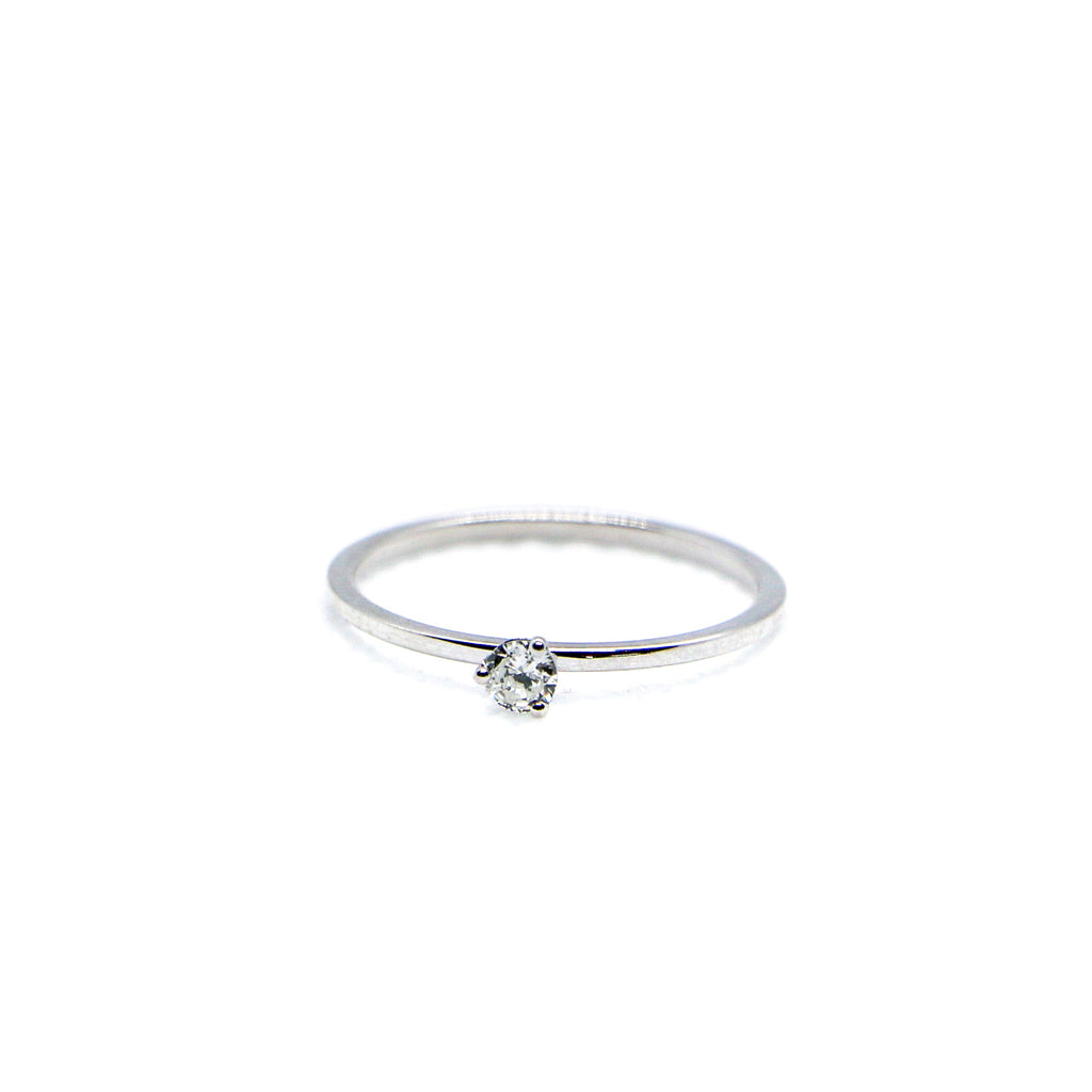 Diamond White Gold Birthstone Ring -SRW