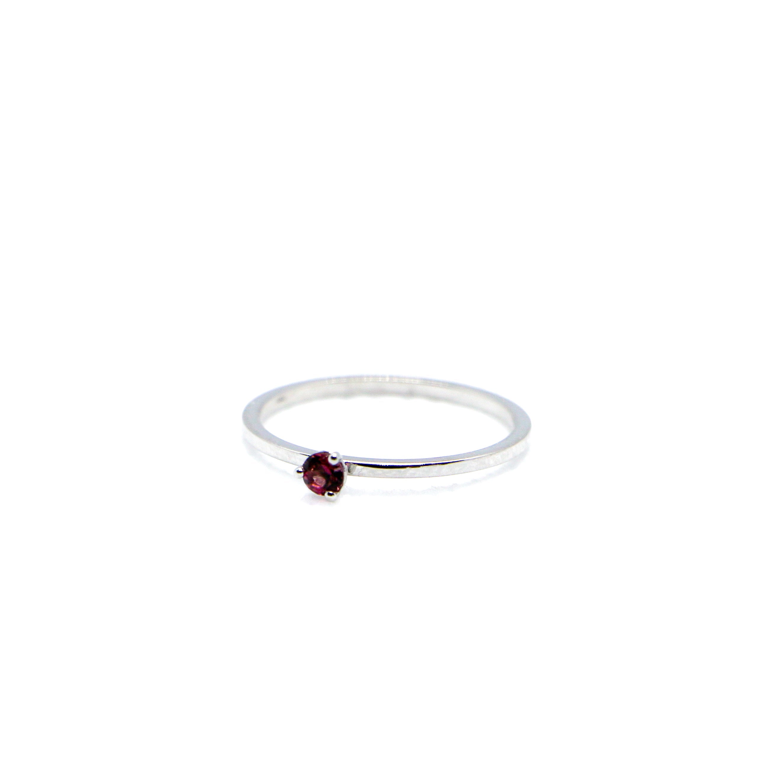 Pink Tourmaline White Gold Birthstone Ring -SRW