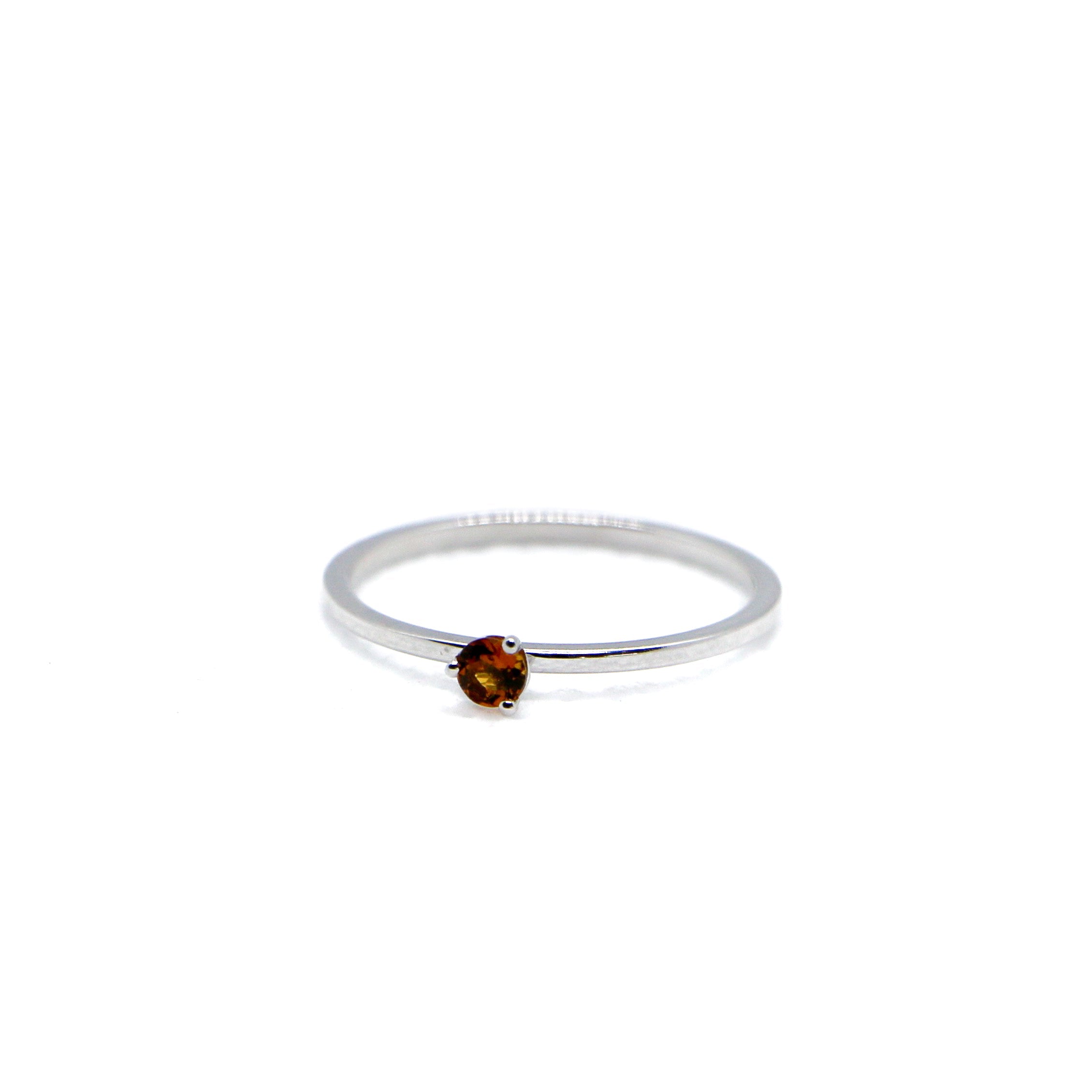 Citrine White Gold Birthstone Ring -SRW