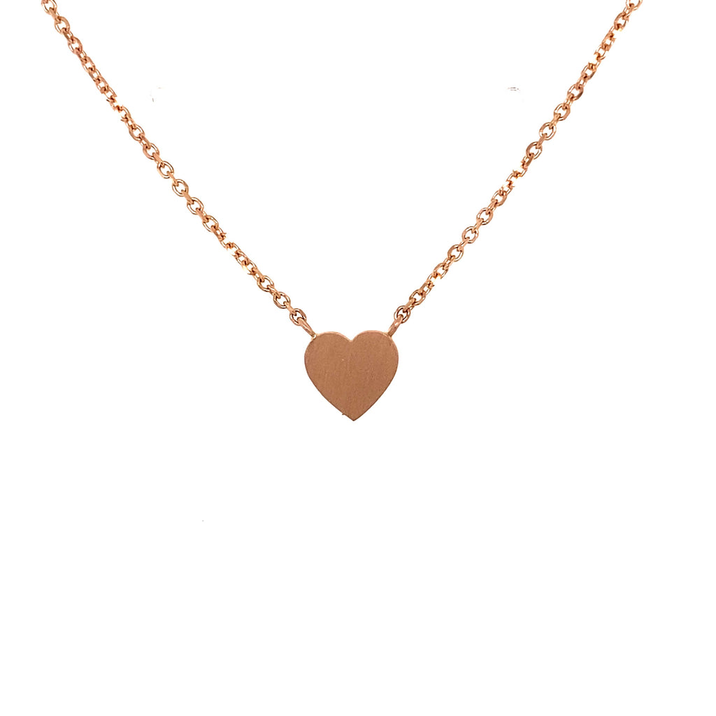 Rose Satin Finish Kids Heart Pendant Necklace - KHPN Brent Miller Jewelers